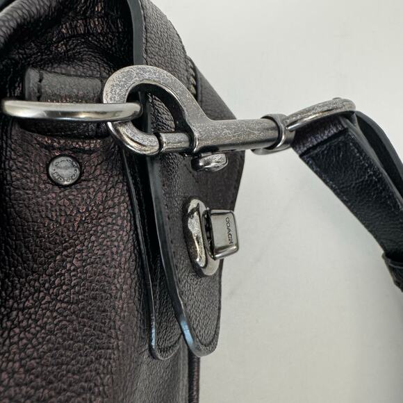 COACH Rhyder Leather Satchel Tote Bag Metallic Two-Tone Bronze Carryall 33739 - Picture 9 of 15